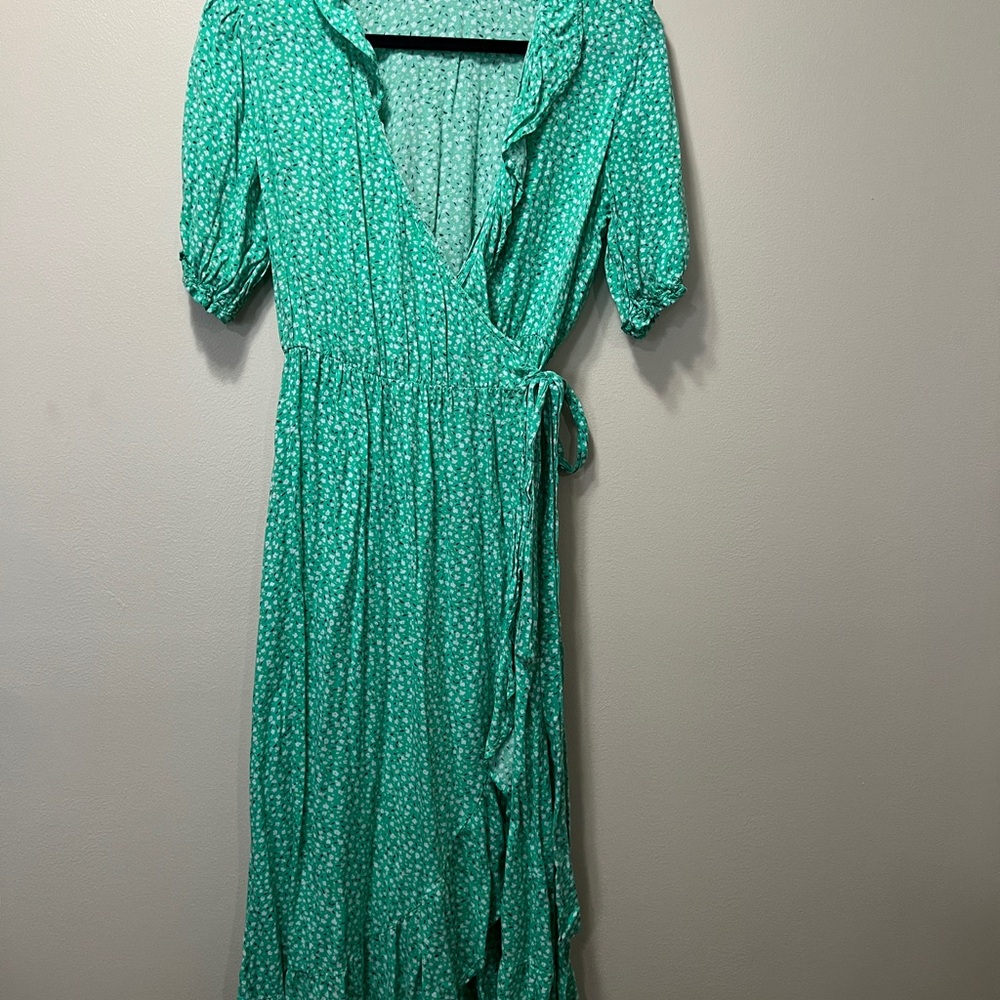 Old Navy Teal Floral Midi Dress
